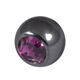 Black Steel Threaded Jewelled Balls (1.2x3mm) - SKU 12611
