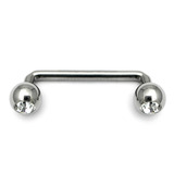 Titanium Jewelled Surface Barbell 1.6mm, 1.5mm, 23mm, 5mm / Crystal Clear