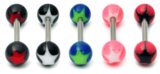 Acrylic Funky Star Barbell 1.6x14mm (most popular) / 5 / Pack of all 5 shown