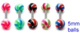 Acrylic Vortex (A) Barbell 1.6x10mm / 6 / Pack of all 5 shown