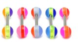 Acrylic Layer Barbell (MB) 1.6x14mm (most popular) / 5 / Pack of all 5 shown