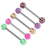 Acrylic Melon Barbell 14 (most popular) / Mixed pack of 5 as shown / 5