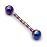 Steel Striped Barbell 1.6mm 10-16mm 10 / Petrol-Gold