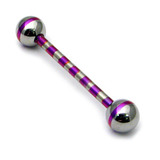 Steel Striped Barbell 1.6mm 10-16mm 12 / Polished-Purple