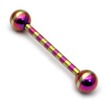 Steel Striped Barbell 1.6mm 10-16mm 12 / Purple-Gold