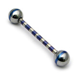 Steel Striped Barbell 1.6mm 10-16mm 14 / Polished-Blue