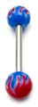 Painted Flame Barbell 16 / Blue/Red / 6