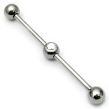 Steel Industrial Scaffold Barbell with clear gemball shaft IND7 - SKU 13088