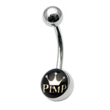 Steel Logo Belly Bars - Words Pimp