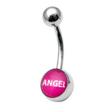 Steel Logo Belly Bars - Words Angel