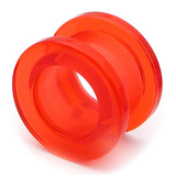 Acrylic Screw Flesh Tunnel 10-24mm 16mm, Red