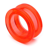 Acrylic Screw Flesh Tunnel 10-24mm 18mm, Red
