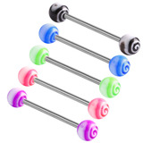 Acrylic Lollipop Barbell 10mm, 5mm, Pack of 5 colours