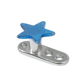 Titanium Dermal Anchor with Titanium Star Top 2.5mm, Blue