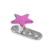Titanium Dermal Anchor with Titanium Star Top 2.5mm, Purple
