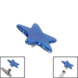 Titanium Star for Internal Thread shafts in 1.6mm. Also fits Dermal Anchor 4mm, Blue
