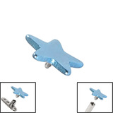 Titanium Star for Internal Thread shafts in 1.6mm. Also fits Dermal Anchor 4mm, Ice Blue