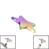 Titanium Star for Internal Thread shafts in 1.6mm. Also fits Dermal Anchor 4mm, Rainbow