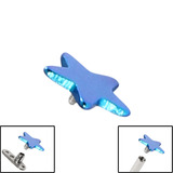 Titanium Star for Internal Thread shafts in 1.6mm. Also fits Dermal Anchor 4mm, Turquoise
