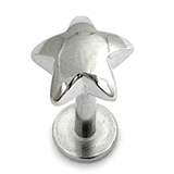 Steel Labret with Cast Steel Attachment 1.6mm 1.6mm, 6mm, Star