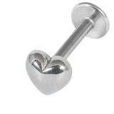 Steel Labret with Cast Steel Attachment 1.6mm 1.6mm, 8mm, Heart