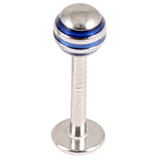 Steel Labret with Steel Saturn Ball 1.2mm 6 / blue