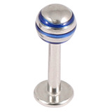 Steel Labret with Steel Saturn Ball 1.6mm 10 / blue