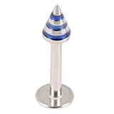 Steel Labret with Steel Saturn Cone 1.2mm 10 / blue