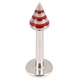 Steel Labret with Steel Saturn Cone 1.2mm 6 / red