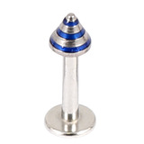 Steel Labret with Steel Saturn Cone 1.6mm - SKU 13411