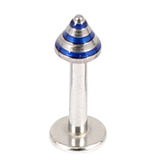 Steel Labret with Steel Saturn Cone 1.6mm 10 / blue
