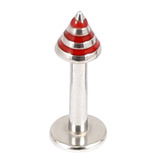 Steel Labret with Steel Saturn Cone 1.6mm 8 / red
