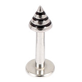 Steel Labret with Steel Saturn Cone 1.6mm 8 / black