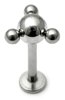 Steel Labrets with Steel Attachments 1.6mm 1.6 / 10 / Steel Labret with Steel Asteroid