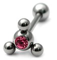 Steel Barbell with Steel Attachments 1.6mm pink / 14 / 1.6G barbell with jewelled Asteroid