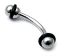 Steel Micro Curved Barbell with Steel Attachments 1.2mm - SKU 13602