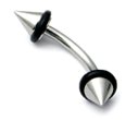 Steel Micro Curved Barbell with Steel Attachments 1.2mm 6 / 1.2G banana with UFO cones