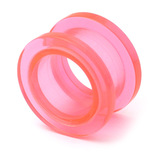 Acrylic Screw Flesh Tunnel 10-24mm 16mm, Pink