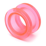 Acrylic Screw Flesh Tunnel 10-24mm 20mm, Pink