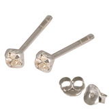 Silver Crystal Studs ST11 - ST12 - ST13 - Claw Set - SKU 13715