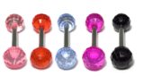 Acrylic Disco Barbells 1.6mm, 12mm, 5mm, Mix Colours as shown