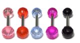 Acrylic Disco Barbells 1.6mm, 12mm, 6mm, Mix Colours as shown