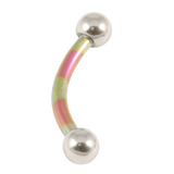 Steel Striped Micro Curved Barbell 1.2mm 1.2x10mm / Purple and Gold