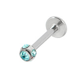 Steel Multi-Gem Jewelled Labret 1.2mm 1.2mm, 8mm, 3mm, Light Blue