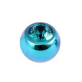 Titanium Threaded Jewelled Balls 1.6x6mm Turquoise metal, Turquoise Gem