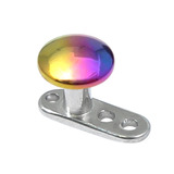Titanium Dermal Anchor with Titanium Smooth Disk Top 2.5mm, Rainbow