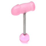 Acrylic Wee Willie Winkie Barbell 1.6mm, 12mm, Pink