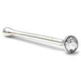 Silver Crystal Stud ST17 - Nose Bones ST17, 1.6mm, 1 Pair of Crystal Clear