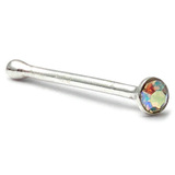 Silver Crystal Stud ST17 - Nose Bones ST17, 1.6mm, 1 Pair of Crystal AB