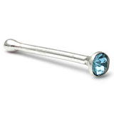 Silver Crystal Stud ST17 - Nose Bones ST17, 1.6mm, 1 Pair of Light Blue